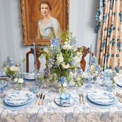 Blue Swirl Water Glasses With White Rim (Set Of 4)