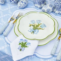 Blue Tulip Dinner & Starter Plates (Set Of 8)