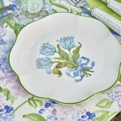 Blue Tulip Dinner & Starter Plates (Set Of 8)