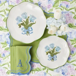 Blue Tulip Dinner & Starter Plates (Set Of 8)