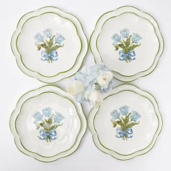 Blue Tulip Dinner & Starter Plates (Set Of 8)