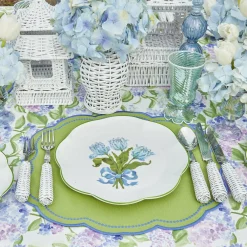 Blue Tulip Dinner & Starter Plates (Set Of 8)