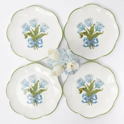 Blue Tulip Dinner Plates (Set Of 4)