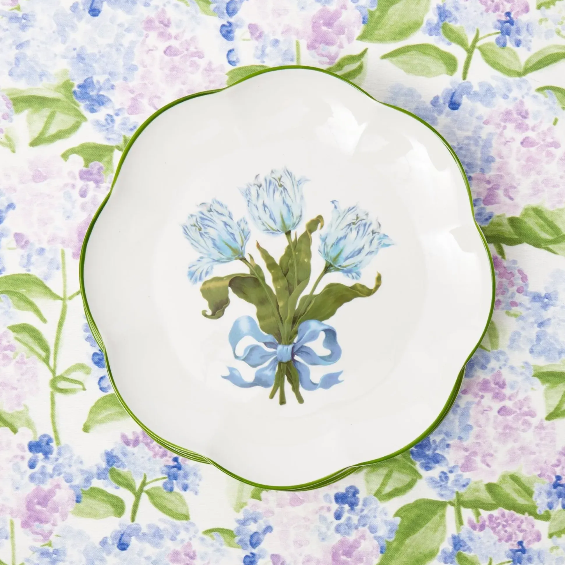 Blue Tulip Dinner Plates (Set Of 4)