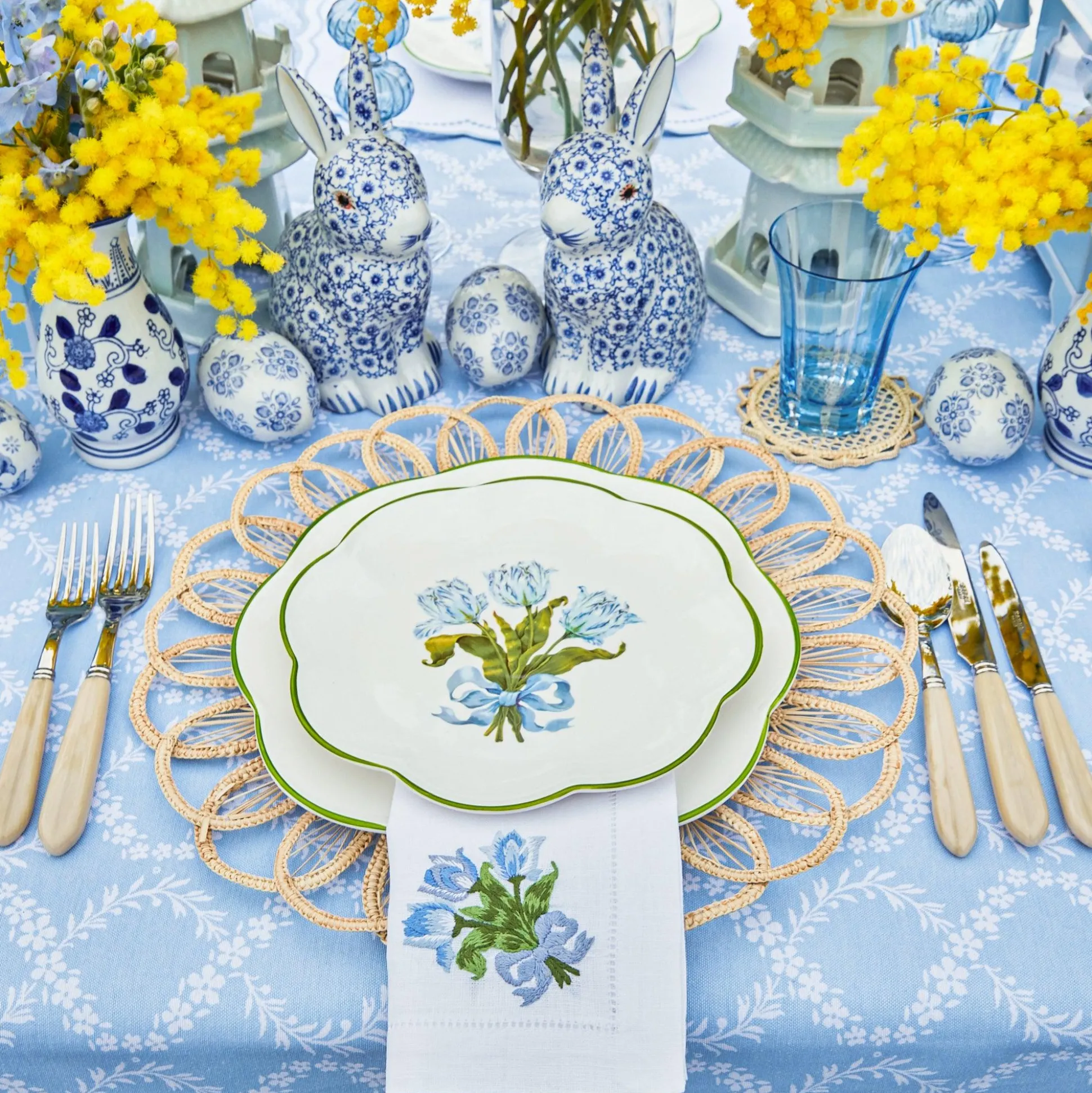 Blue Tulip Starter Plates (Set Of 4)