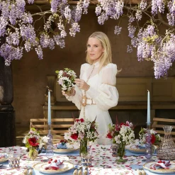 Blue With Red Scallop Napkins (Set Of 4)