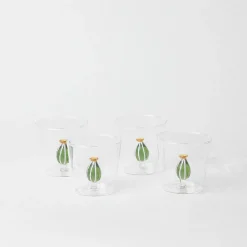 Cactus Water Glasses (Set 4)