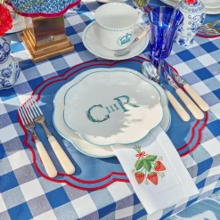 Camilla Blue & Red Linen Placemats (Set Of 4)