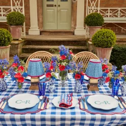 Camilla Blue & Red Linen Placemats (Set Of 4)
