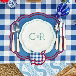 Camilla Blue & Red Linen Placemats (Set Of 4)