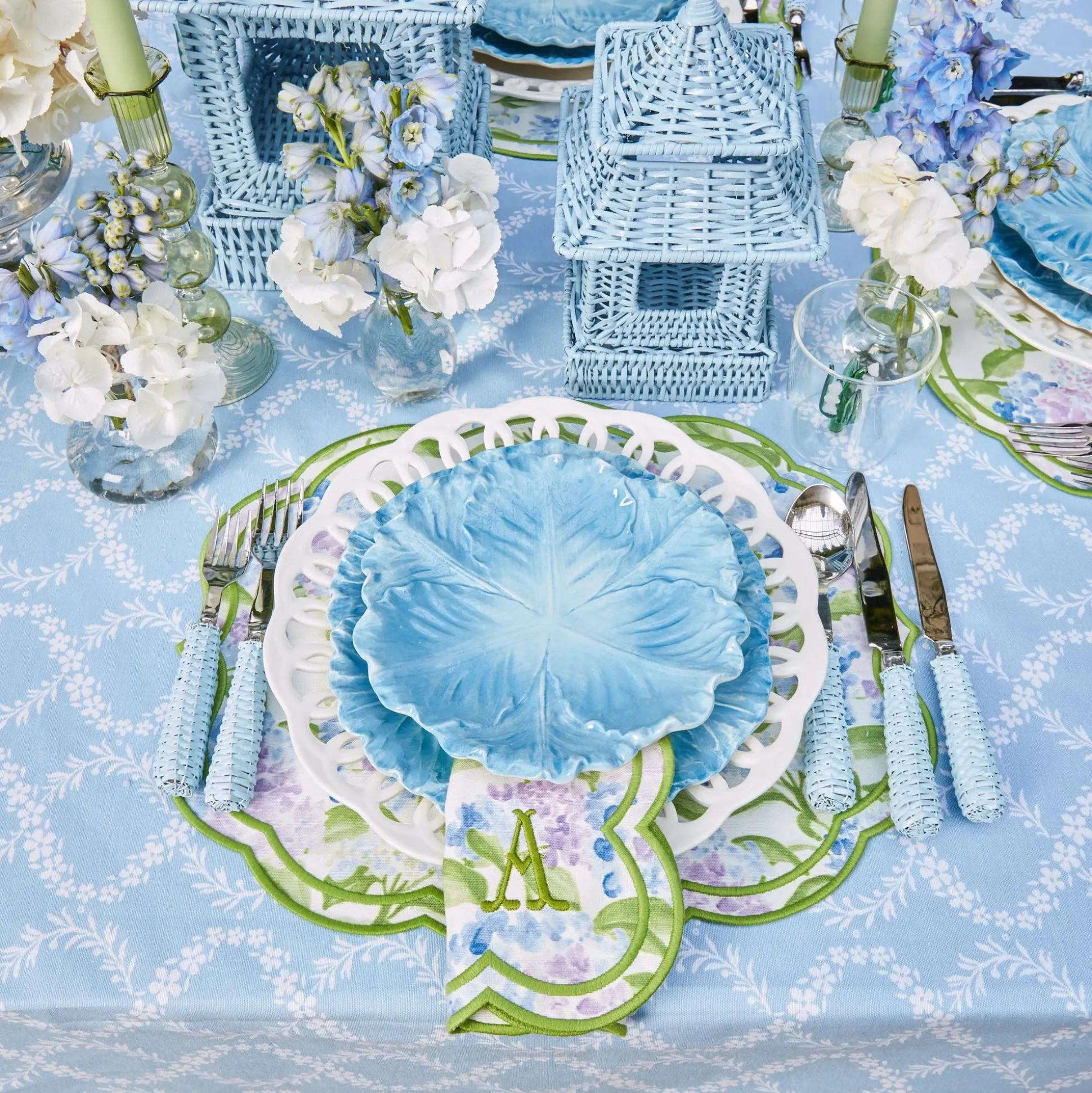 Camilla Hydrangea Placemats & Napkins (Set Of 4)