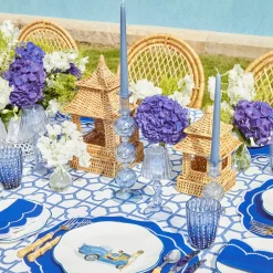 Camille Azure Candle Holder (Pair)