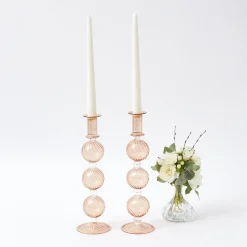 Camille Chestnut Candle Holders (Pair)