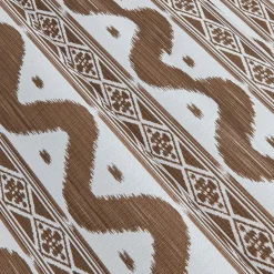 Chestnut Brown Ikat Stripe Fabric