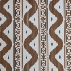Chestnut Brown Ikat Stripe Fabric
