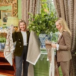 Chestnut Brown Ikat Stripe Fabric