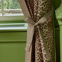 Chestnut Brown Lotus Flower Fabric