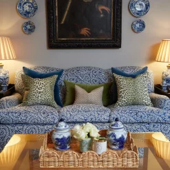 Chestnut Brown Lotus Flower Fabric