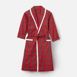Children's Red Tartan Frilled Dressing Gown