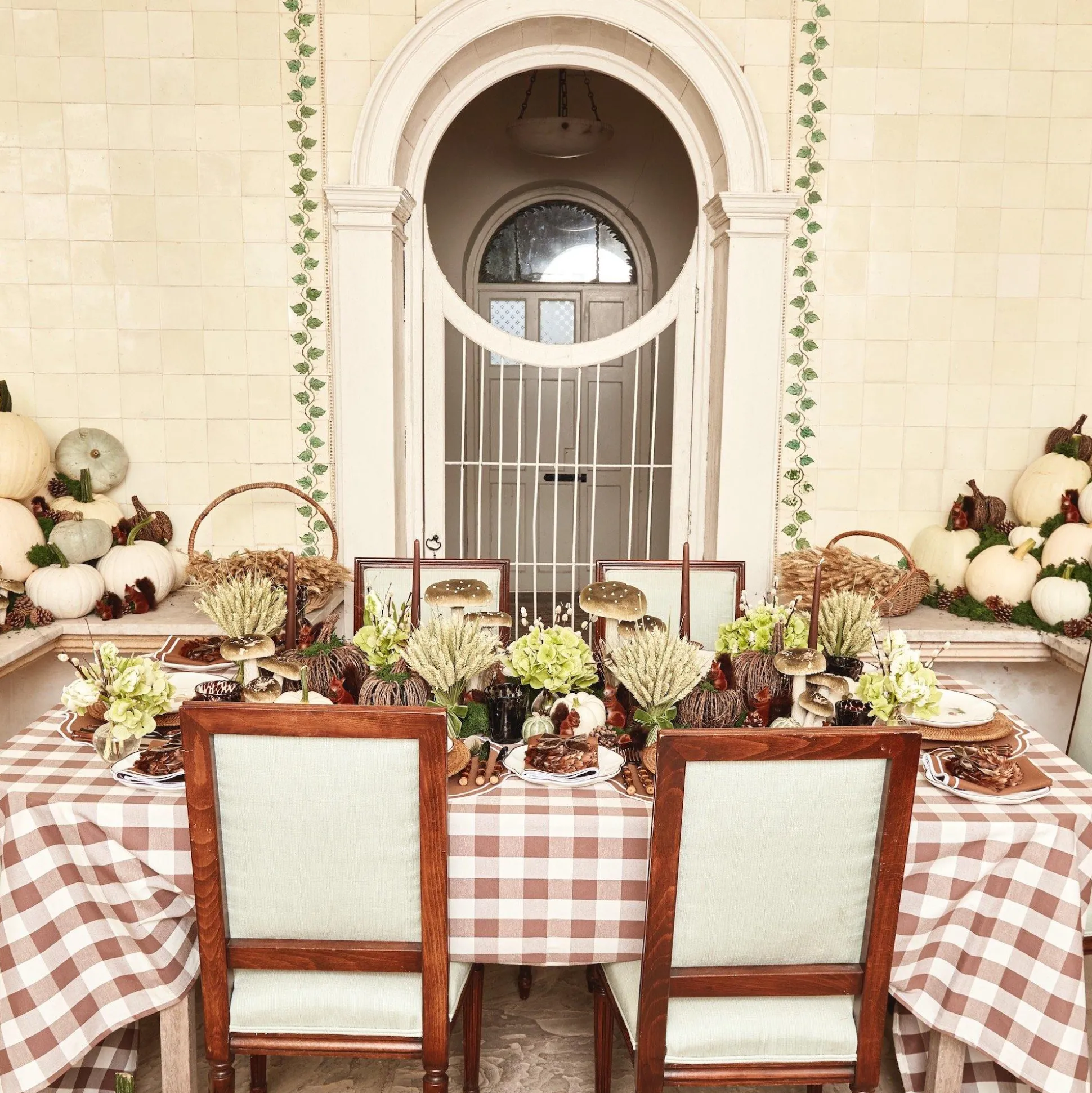 Chocolate Gingham Tablecloth