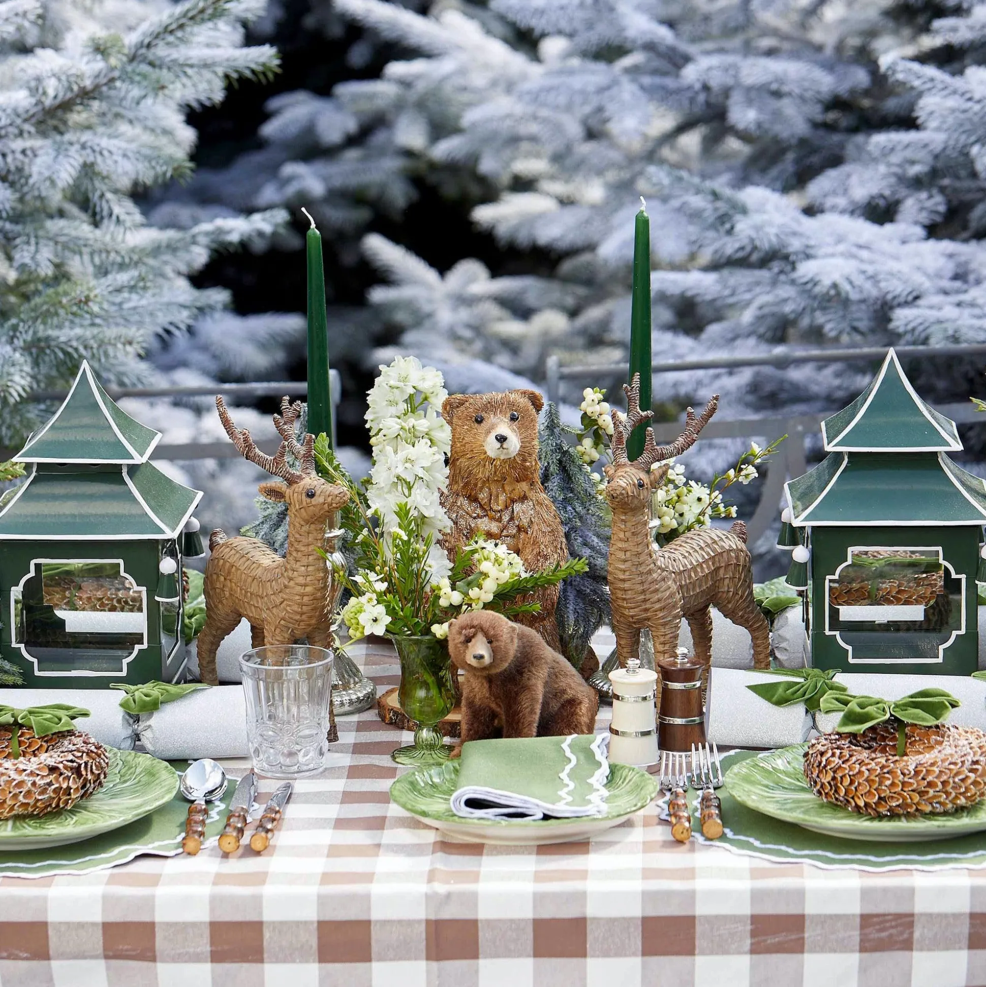 Chocolate Gingham Tablecloth