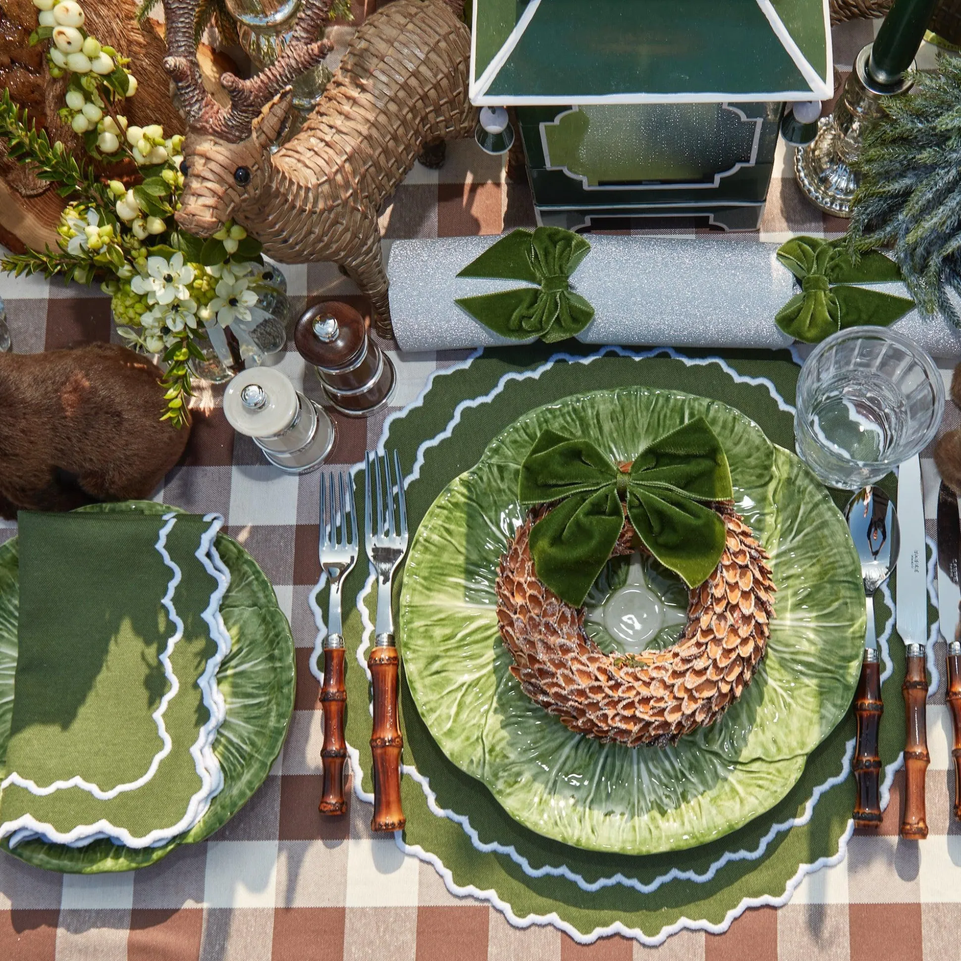 Chocolate Gingham Tablecloth