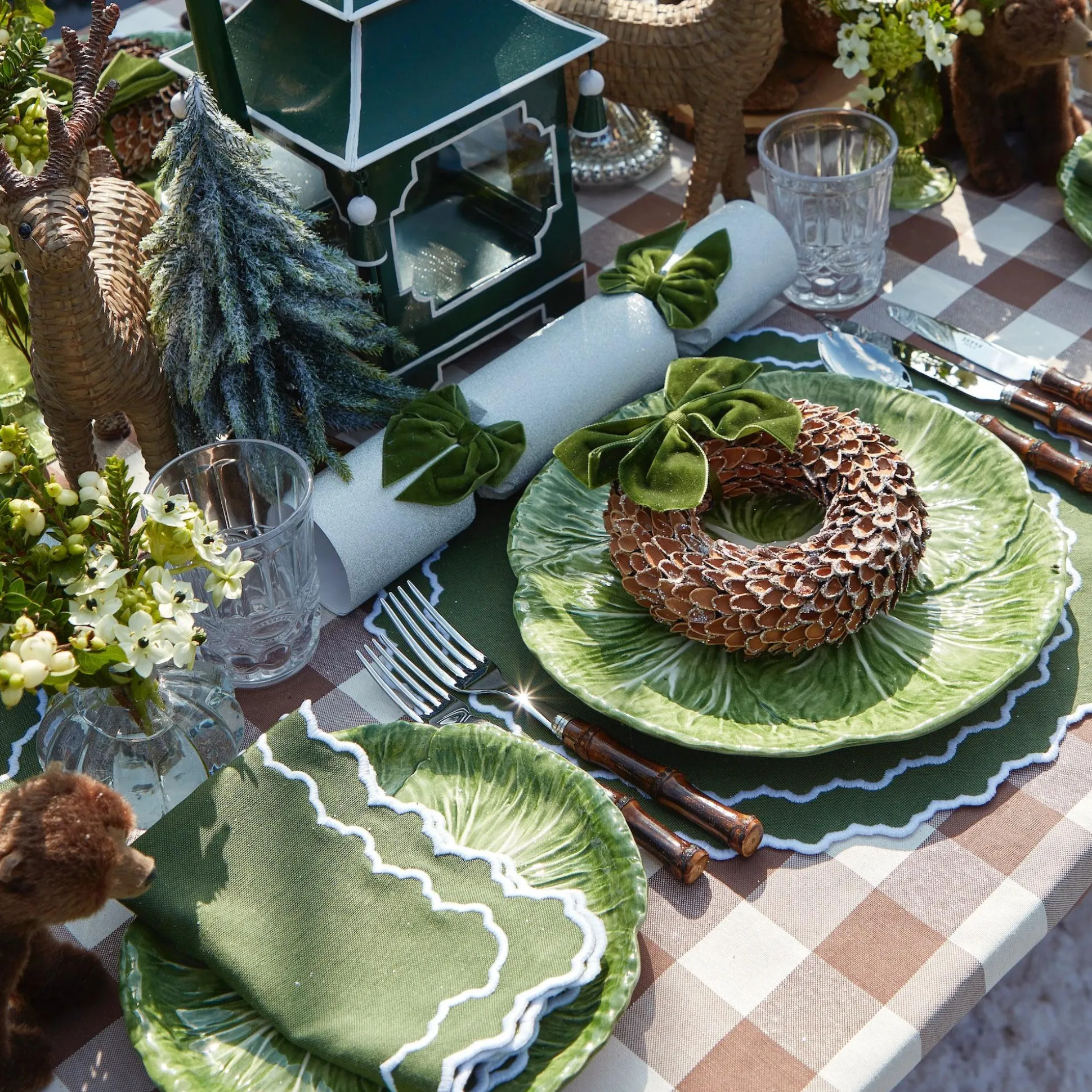 Chocolate Gingham Tablecloth