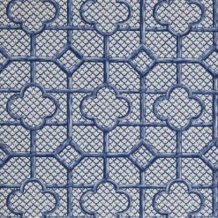 Cobalt Blue Bamboo Trellis Fabric