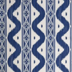 Cobalt Blue Ikat Stripe Fabric
