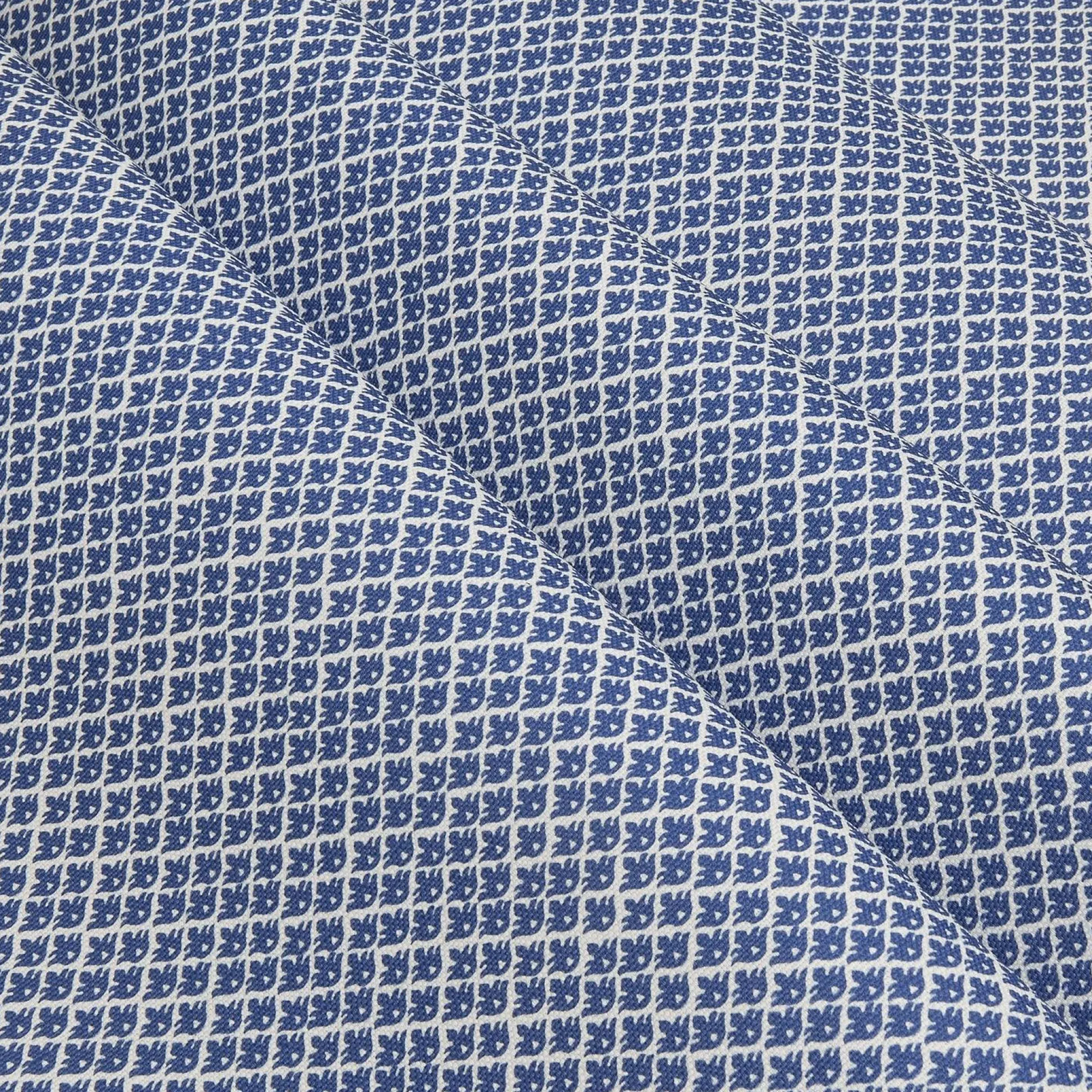 Cobalt Blue Lotus Flower Fabric