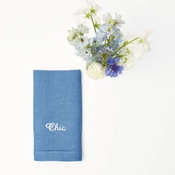 Compliment Blue Linen Napkins (Set Of 8)