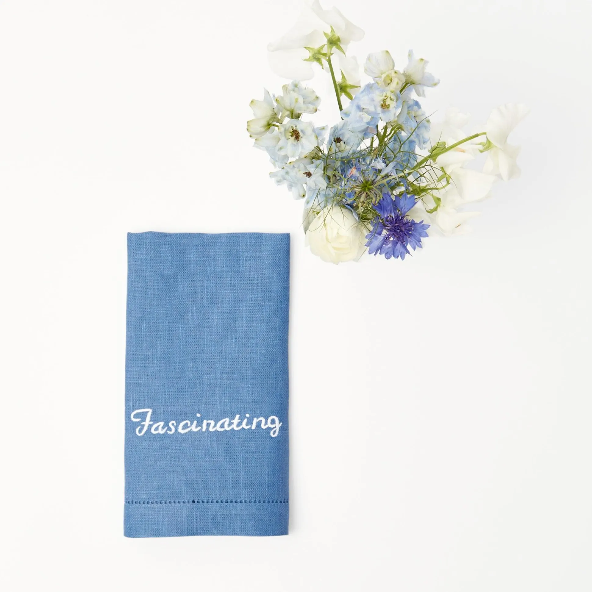 Compliment Blue Linen Napkins (Set Of 8)