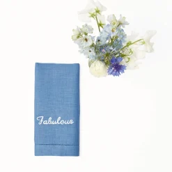 Compliment Blue Linen Napkins (Set Of 8)