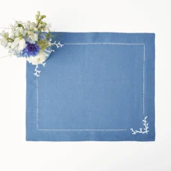 Coral Blue Linen Placemats (Set Of 4)