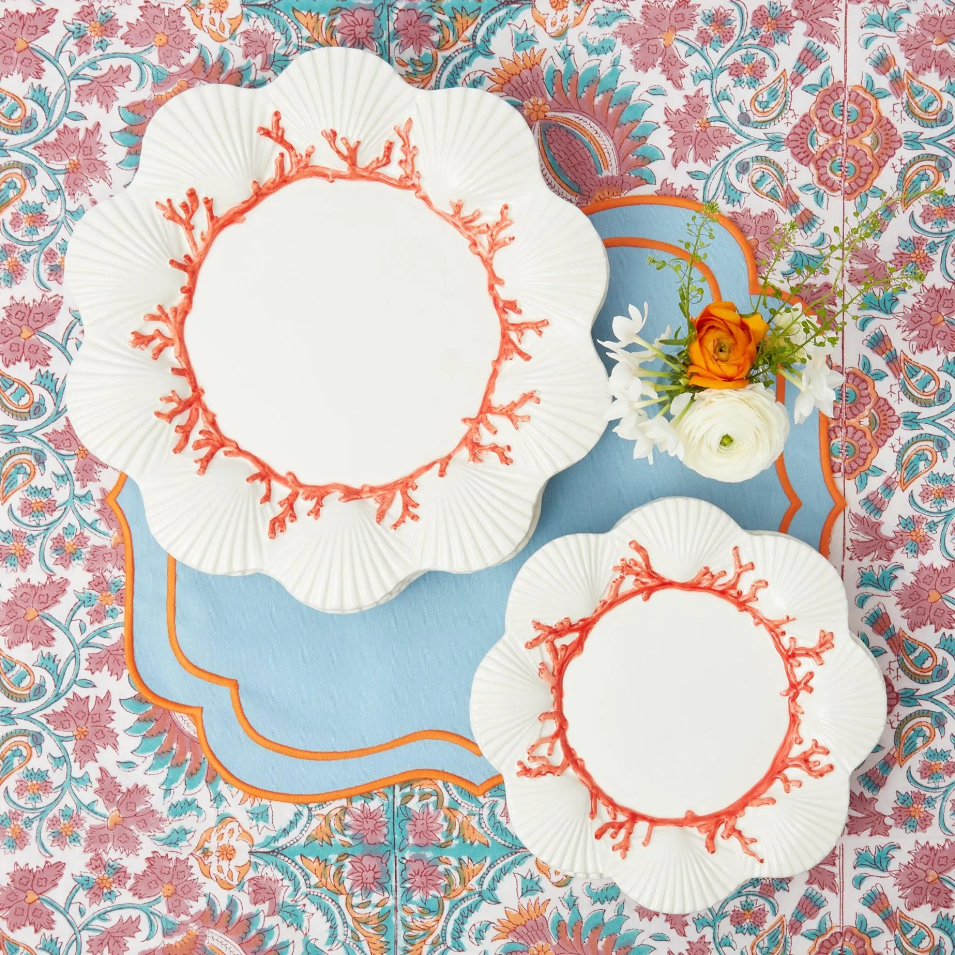 Coral Dinner & Starter Plates (Set Of 8)