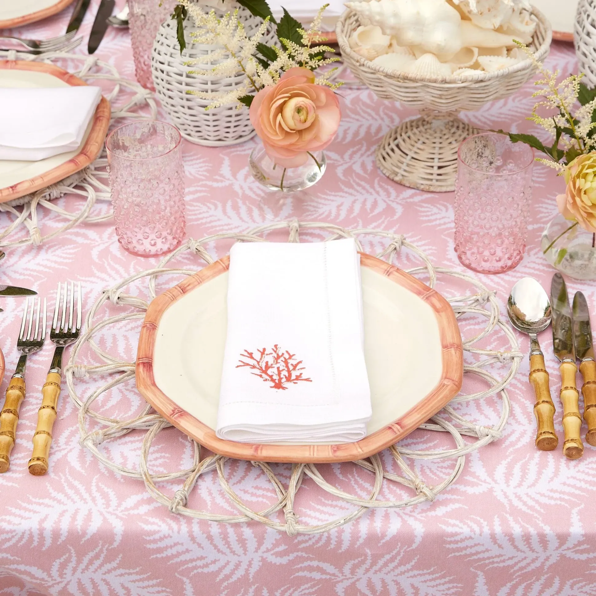 Coral Linen Napkins (Set Of 4)
