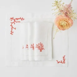 Coral Linen Napkins (Set Of 4)