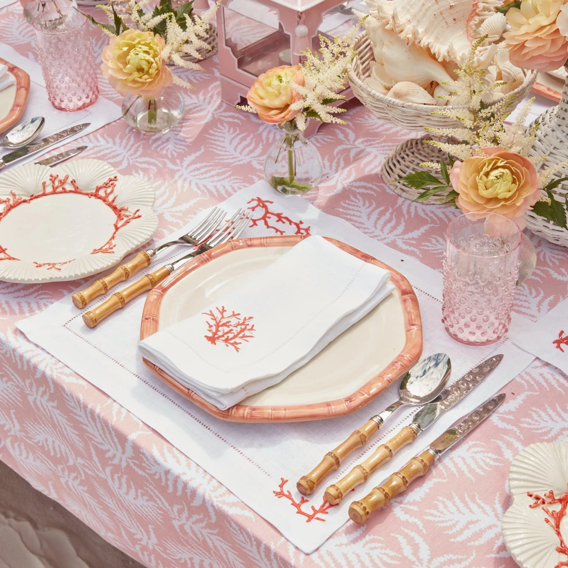 Coral Linen Placemats & Napkins (Set Of 4)