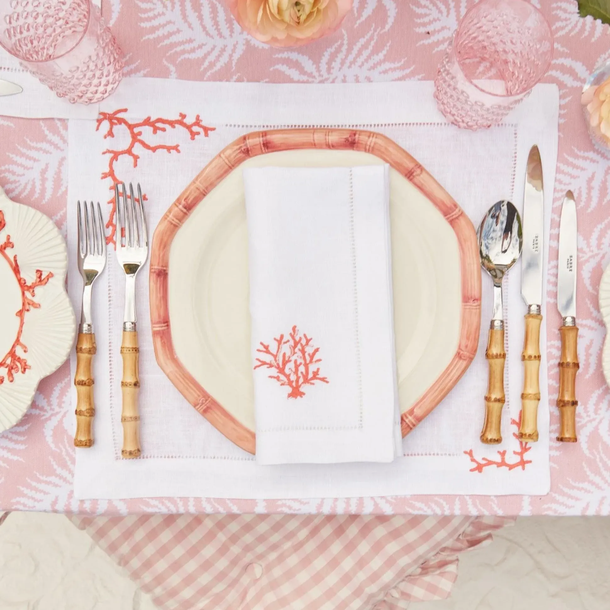 Coral Linen Placemats & Napkins (Set Of 4)