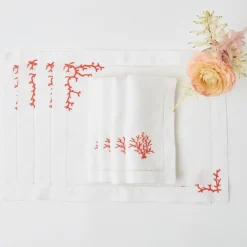 Coral Linen Placemats (Set Of 4)
