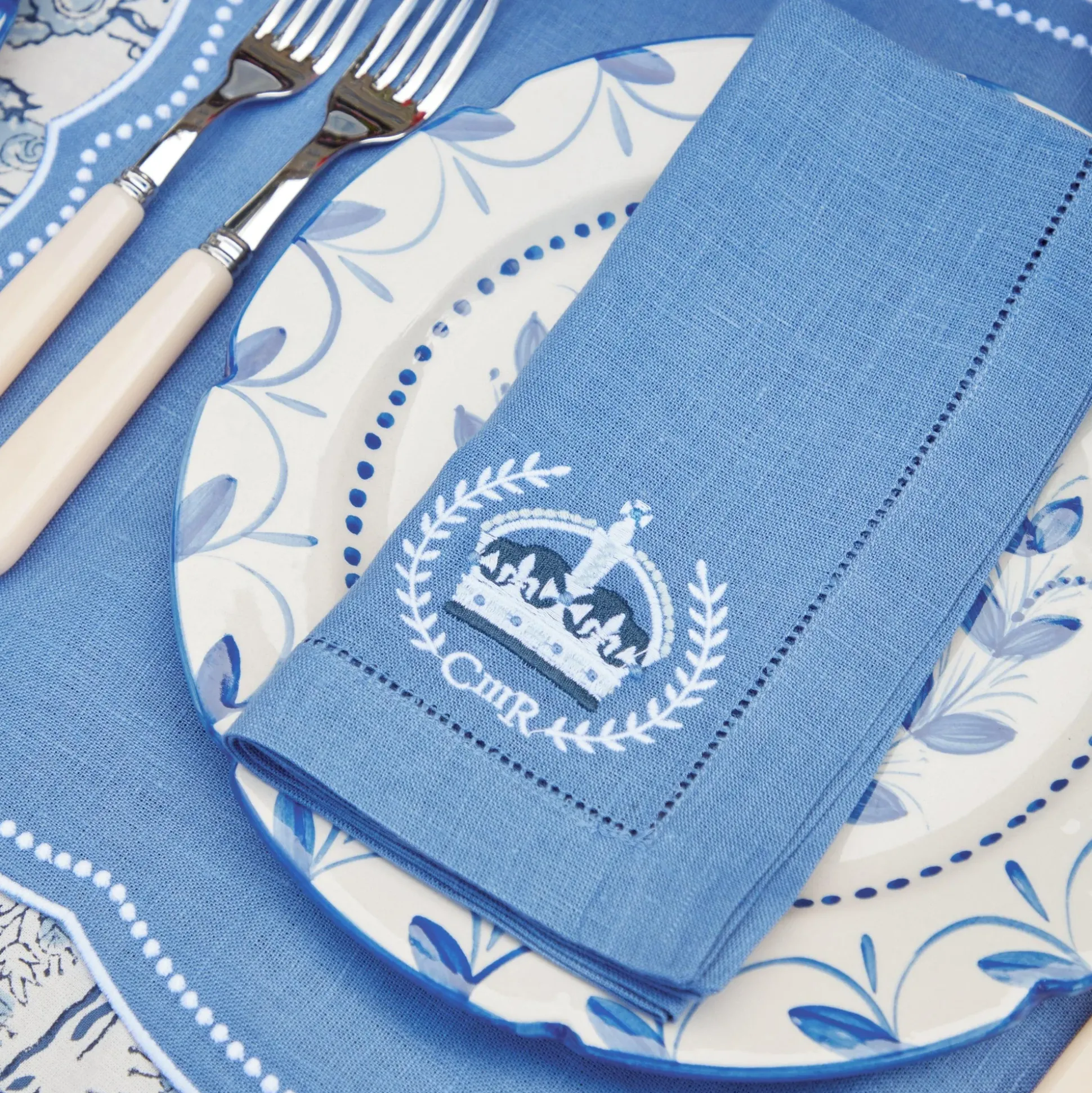 Coronation Blue Linen Napkins (Set Of 4)