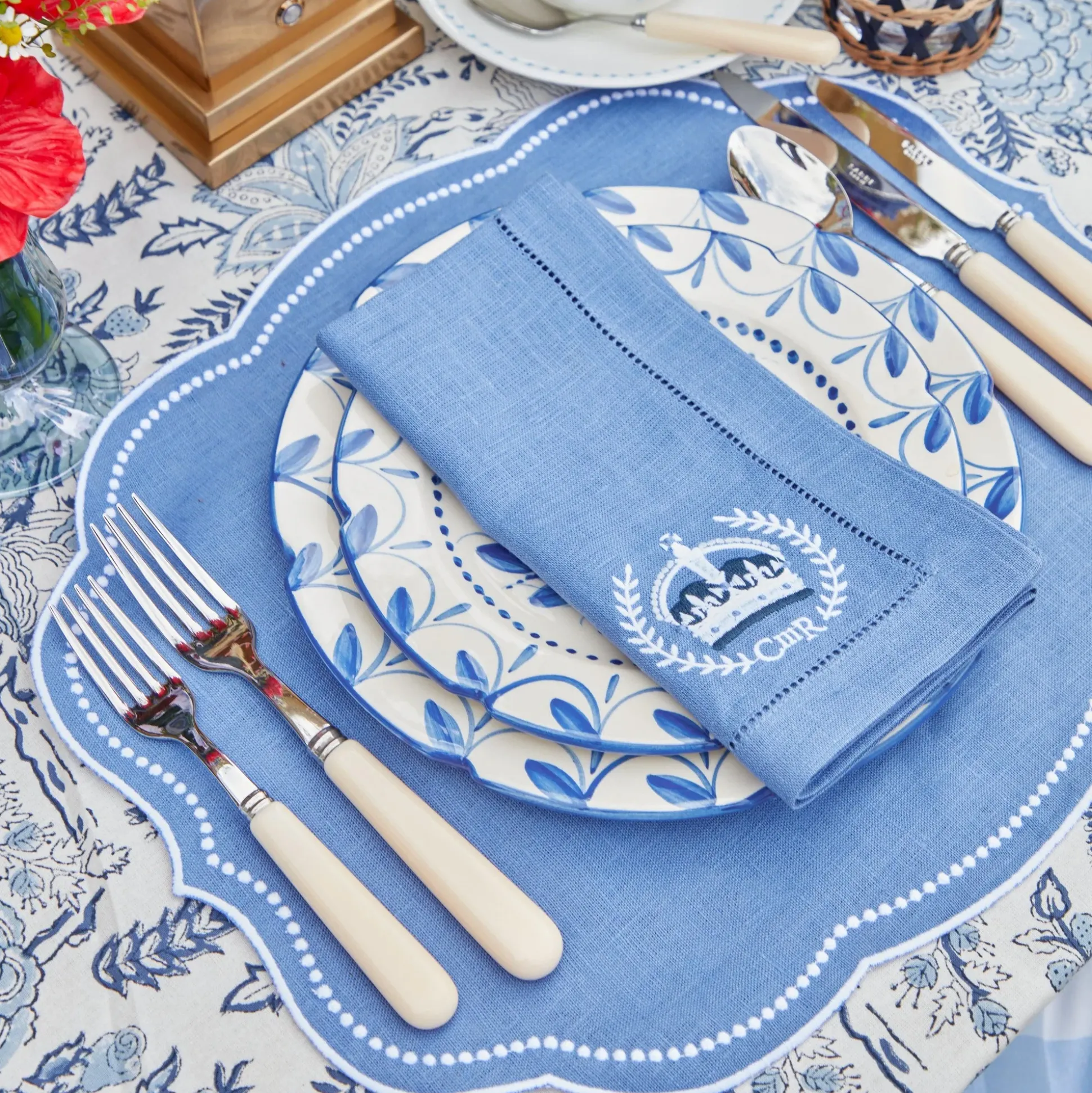 Coronation Blue Linen Napkins (Set Of 4)