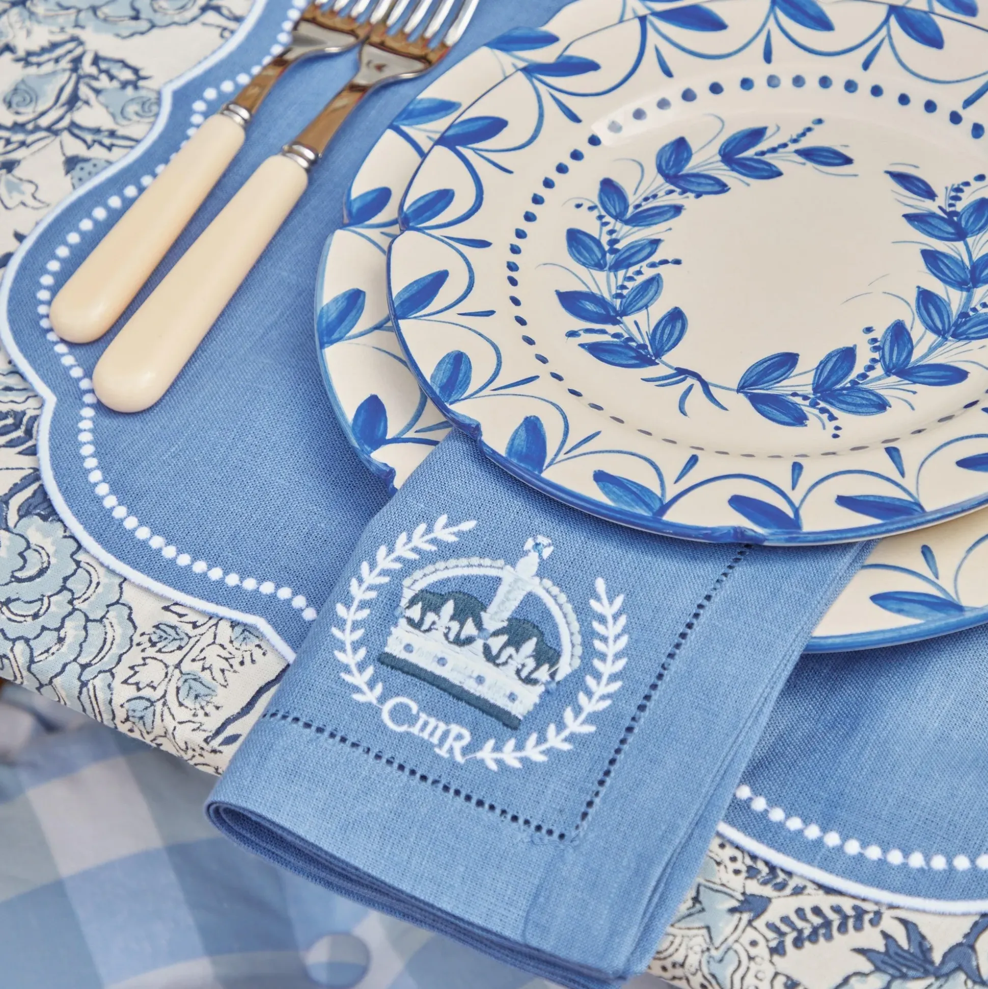 Coronation Blue Linen Napkins (Set Of 4)
