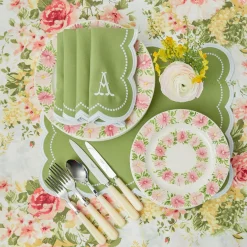 Dahlia Garland Dinner & Starter Plates (Set Of 8)
