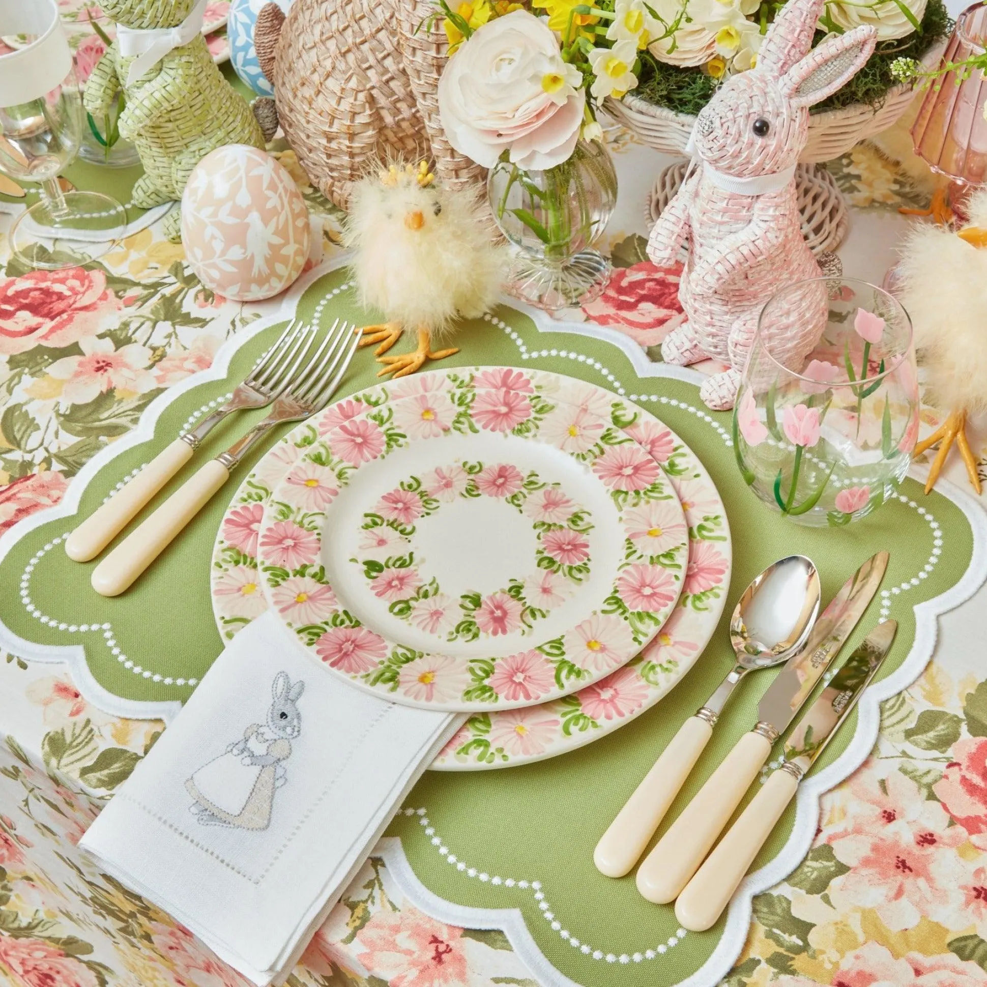 Dahlia Garland Dinner & Starter Plates (Set Of 8)