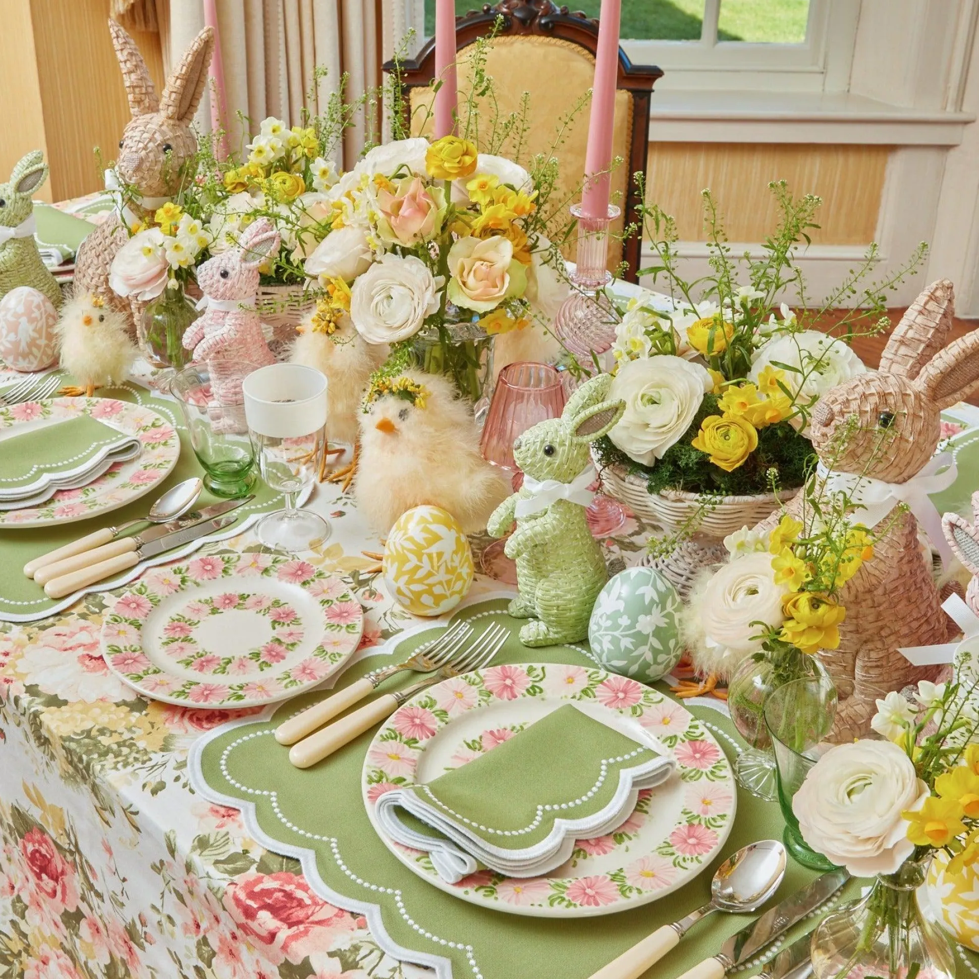 Dahlia Garland Dinner & Starter Plates (Set Of 8)