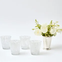 Dappled White Water Glasses (Set Of 4)