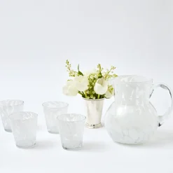 Dappled White Water Glasses (Set Of 4)