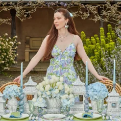 Delphine Blue Candle Holders (Pair)