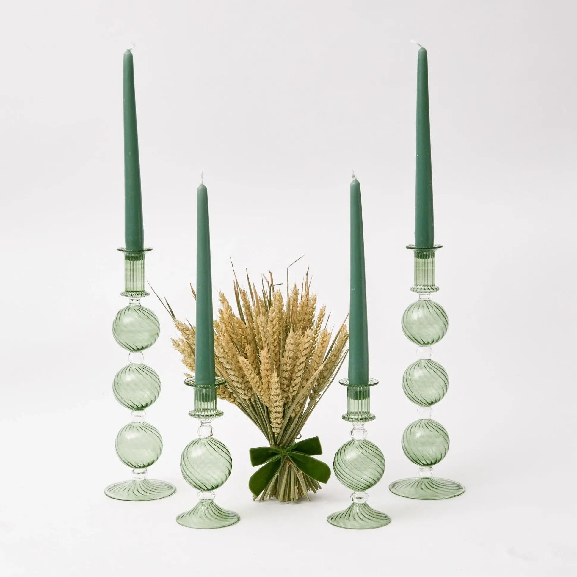 Dusty Green Candles (Set Of 8)